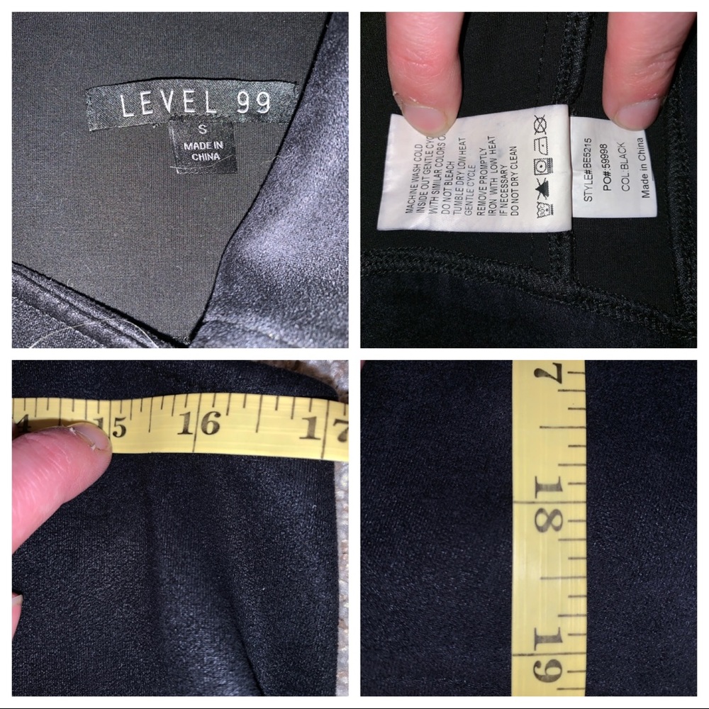 LEVEL 99 ALEXA BLACK MOTO FAUX SUEDE VEST-S - Picture 8 of 8